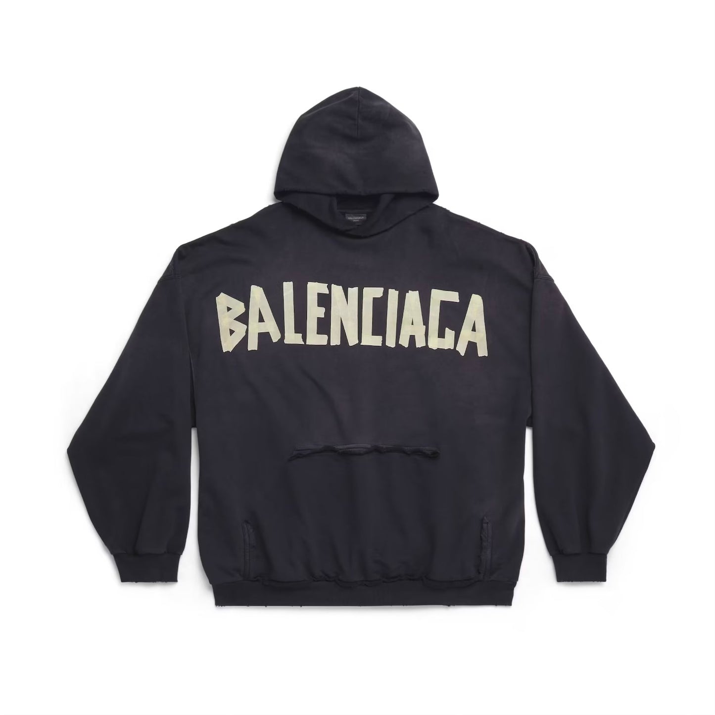 Balenciaga Tape Type Ripped Hoodie Oversized