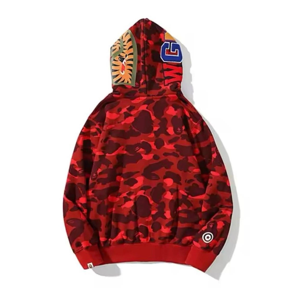 Bape Color Camo Tiger Shark Wide Full Zip Double Hoodie