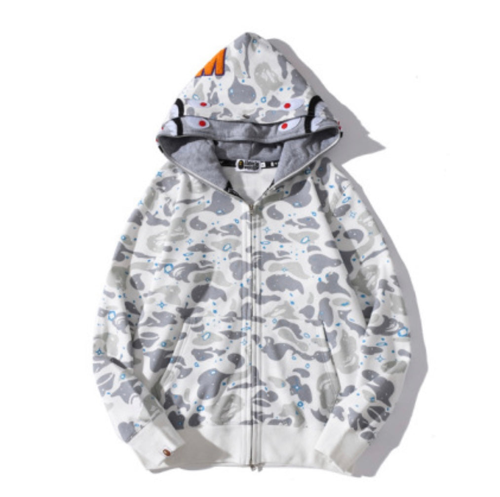 Bape A Bathing Ape Camo White Full Zip Hoodie